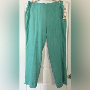 Vintage XL Women’s Green Polyester Elastic Waist Pants